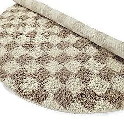 Kolo koberce - Elsey Natural Cotton Shaggy (smotanová/piesková)