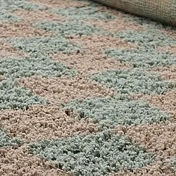 Koberce s dlhým vlasom - Elsey Natural Cotton Shaggy (šedá/rúžová)