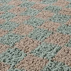 Koberce s dlhým vlasom - Elsey Natural Cotton Shaggy (šedá/rúžová)