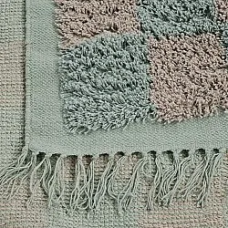 Koberce s dlhým vlasom - Elsey Natural Cotton Shaggy (šedá/rúžová)