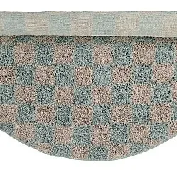 Kolo koberce - Elsey Natural Cotton Shaggy (šedá/rúžová)