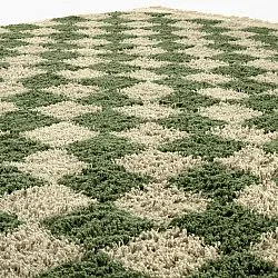 Koberce s dlhým vlasom - Elsey Natural Cotton Shaggy (zelená/bežová)