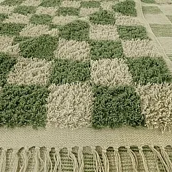 Koberce s dlhým vlasom - Elsey Natural Cotton Shaggy (zelená/bežová)