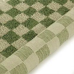 Koberce s dlhým vlasom - Elsey Natural Cotton Shaggy (zelená/bežová)