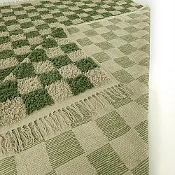 Koberce s dlhým vlasom - Elsey Natural Cotton Shaggy (zelená/bežová)