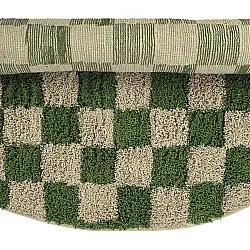 Kolo koberce - Elsey Natural Cotton Shaggy (zelená/bežová)