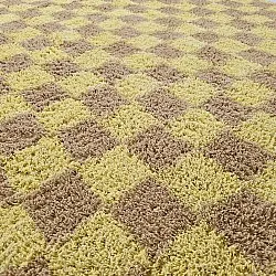 Kolo koberce - Elsey Natural Cotton Shaggy (žltá/bežová)