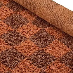 Kolo koberce - Elsey Natural Cotton Shaggy (oranžová/červená)