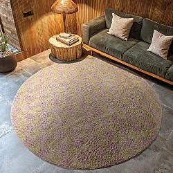 Kolo koberce - Elsey Natural Cotton Shaggy (ružová/oranžová)