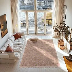 Koberce s chlupatým povrchem - Elsey Natural Cotton Shaggy (ružová/oranžová)