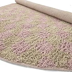 Kolo koberce - Elsey Natural Cotton Shaggy (ružová/oranžová)