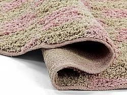 Kolo koberce - Elsey Natural Cotton Shaggy (ružová/oranžová)