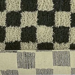 Koberce s chlupatým povrchem - Elsey Natural Cotton Shaggy (čierna/bežová)