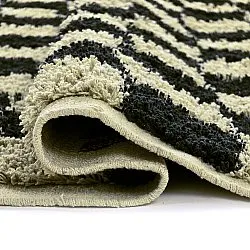 Koberce s chlupatým povrchem - Elsey Natural Cotton Shaggy (čierna/bežová)