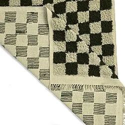 Koberce s chlupatým povrchem - Elsey Natural Cotton Shaggy (čierna/bežová)