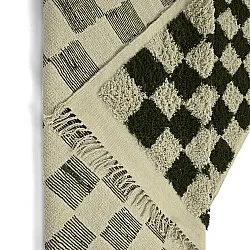 Koberce s chlupatým povrchem - Elsey Natural Cotton Shaggy (čierna/bežová)