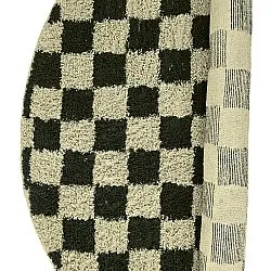 Kolo koberce - Elsey Natural Cotton Shaggy (čierna/bežová)