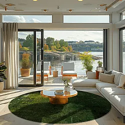 Kruhový koberec - Cesta (zelená)