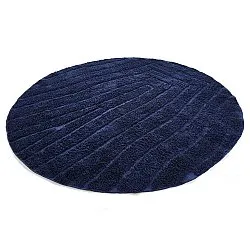 Kruhý koberec - Farley Natural Cotton Shaggy (modrá)