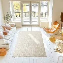 Koberce s dlhým vlasom - Farley Natural Cotton Shaggy (špinavá biela)