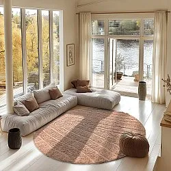 Kruhý koberec - Farley Natural Cotton Shaggy (ružová)