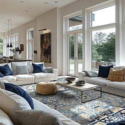 Koberec Wilton - Fernana (modrý/multicolor)