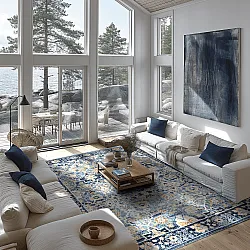 Koberec Wilton - Fernana (modrý/multicolor)