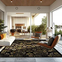 Koberec Wilton - Fernana (čierna/zlatá)