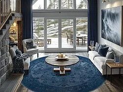 Kruhový koberec - Gombalia (modrý)