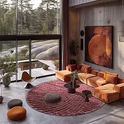 Kolozúbkový koberec - Halo Natural Cotton Shaggy (červená)