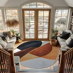 Kruhový koberec - Hazel (oranžová/multi)