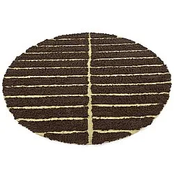 Kruhový koberec - Ikara Natural Cotton Shaggy (hnedá)