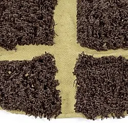 Kruhový koberec - Ikara Natural Cotton Shaggy (hnedá)