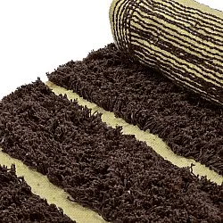 Kruhový koberec - Ikara Natural Cotton Shaggy (hnedá)