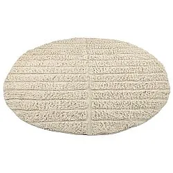Kruhový koberec - Ikara Natural Cotton Shaggy (krémová)