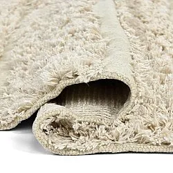 Kruhový koberec - Ikara Natural Cotton Shaggy (krémová)