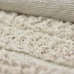 Kruhový koberec - Ikara Natural Cotton Shaggy (krémová)