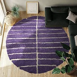 Kolo koberce - Ikara Natural Cotton Shaggy (fialová)