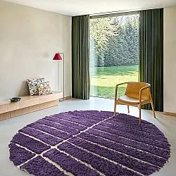 Kolo koberce - Ikara Natural Cotton Shaggy (fialová)