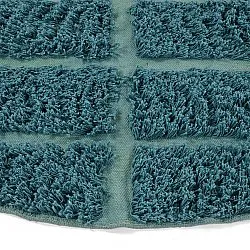 Kruhový koberec - Ikara Natural Cotton Shaggy (tyrkysová)