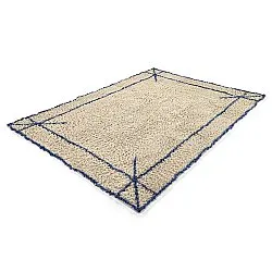 Koberec s dlhým vlasom - Kairi Natural Cotton Shaggy (béžová/modrá)