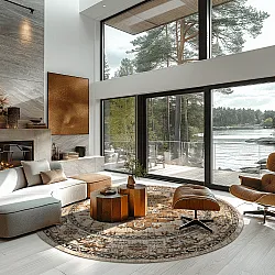 Kruhový koberec - Siliana (béžový)