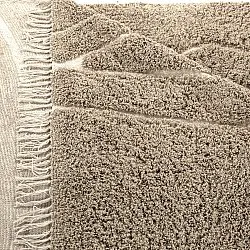 Koberec s dlhým vlasom - Kindon Natural Cotton Shaggy (béžová/biela)