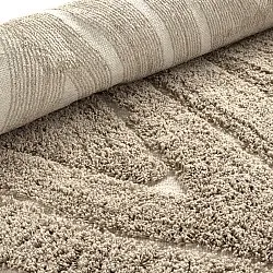Koberec s dlhým vlasom - Kindon Natural Cotton Shaggy (béžová/biela)