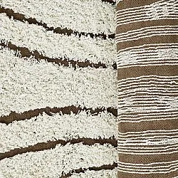 Koberec s dlhým vlasom - Kindon Natural Cotton Shaggy (špinavá biela/hnedá)