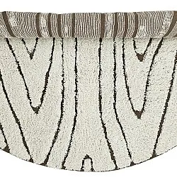 Kruhový koberec - Kindon Natural Cotton Shaggy (špinavá biela/hnedá)