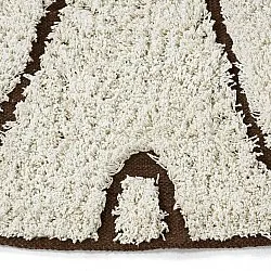 Kruhový koberec - Kindon Natural Cotton Shaggy (špinavá biela/hnedá)