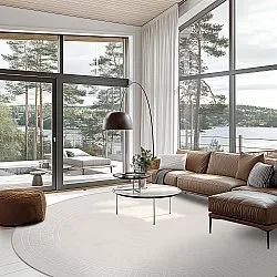 Kruhový koberec - Kuba (béžová)