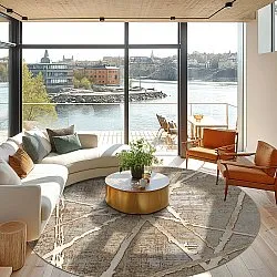 Kruhový koberec - Lagos (béžový)