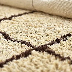 Kruhový koberec - Lana Natural Cotton Shaggy (béžová/hnedá)